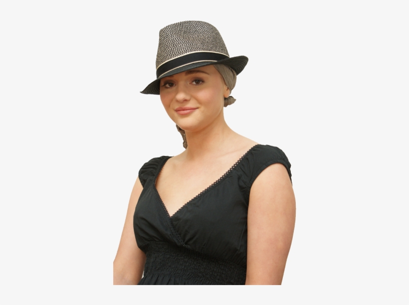 Black Paper Straw Chemo Hat Headgear, Turban, Black - Chemotherapy Headwear, transparent png download