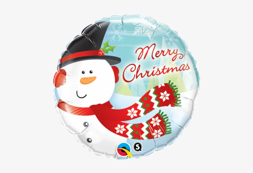 Merry Christmas Snowman 18" Foil Balloon - Merry Christmas Foil Balloons, transparent png download