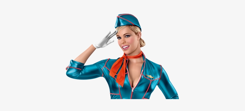 Flight Attendant Png High-quality Image - Airline Stewardess Costume, transparent png download