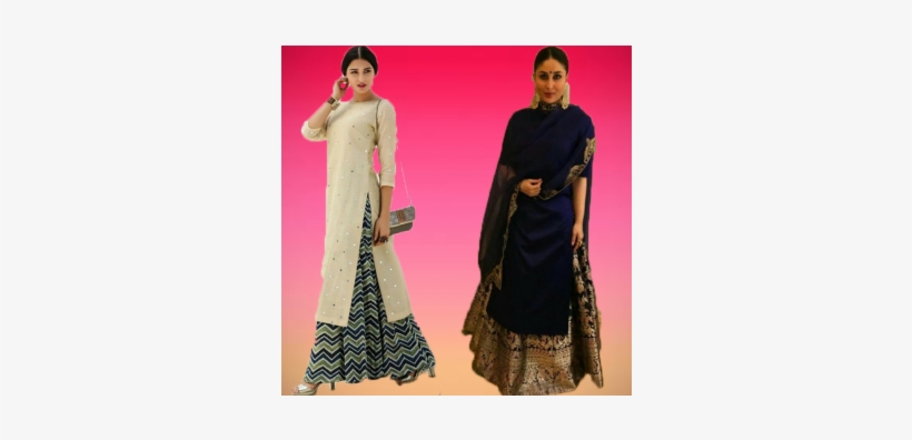 Cream Embroidered Georgette Salwar - Semi Stitched, transparent png download