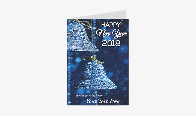 Blue Winter Night With Bells New Year Greeting Card - New Year Greeting Card, transparent png download