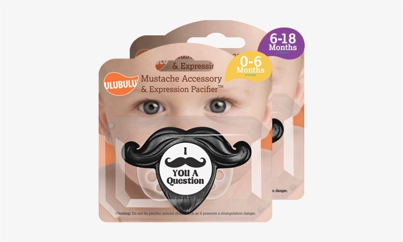 Black Mustache, 0-6mos - Ulubulu Mustache Accessory And Pacifier Set - Black, transparent png download
