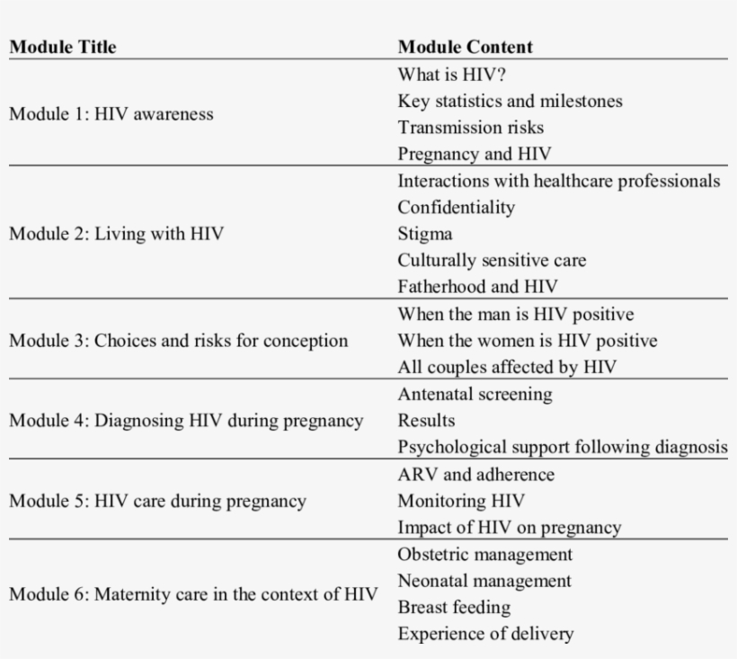 Outline Of The Six Modules In The Elearning Resource - Document, transparent png download