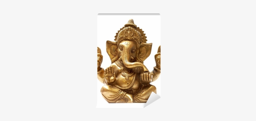 Golden Hindu God Ganesh Over A White Background Self-adhesive - Indian Myths - Trade Paperback, transparent png download