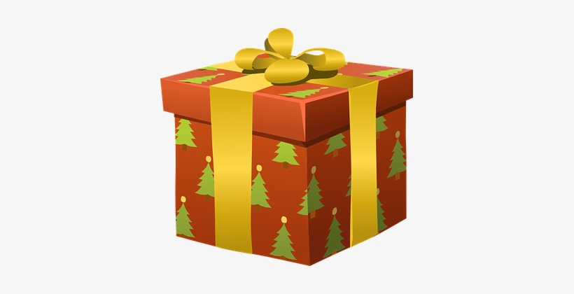 선물, 포장, 크리스마스, 휴가, 패키지, 오렌지, 골든, 리본, - Present Clipart, transparent png download