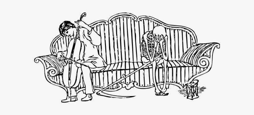 Free Vector Death Overcome Clip Art - Muerte Y Musica, transparent png download