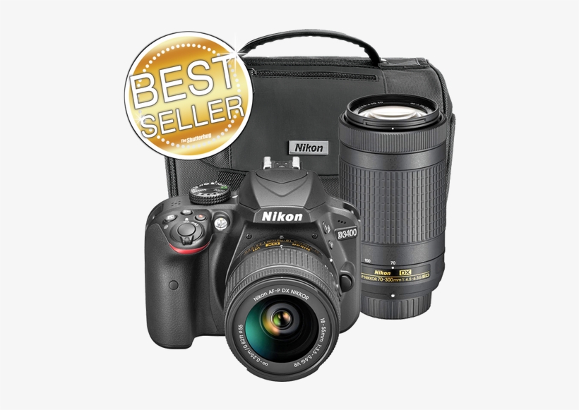 Nikon D3400 Af P 18 55mm Vr Af P 70 300mm Case & Class - D3400 Kit 18-55 Mm Spiegelreflexkamera Schwarz Hardware/electronic, transparent png download