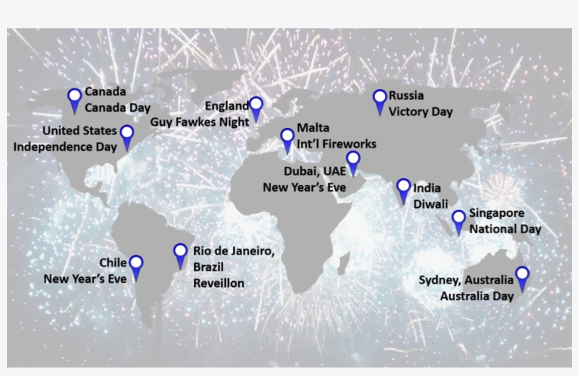 Worldwide Celebrations Using Fireworks - Nefud Woestijn Kaart, transparent png download