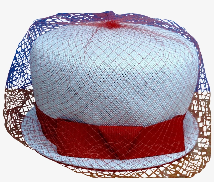 Vintage 1950's White Pill Box Women's Hat With Orange - Cake Decorating, transparent png download