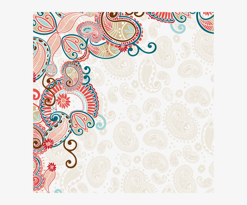 Notebook- Santafe Paisley With Coral - Paisley Corner Border Png, transparent png download