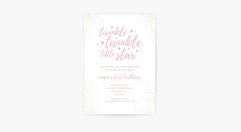 Twinkle Twinkle Little Star Birthday Invitation - Birthday, transparent png download