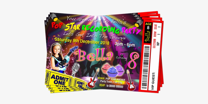 Pop Star, Recording Studio Party, Birthday Party Invitations - Birthday, transparent png download