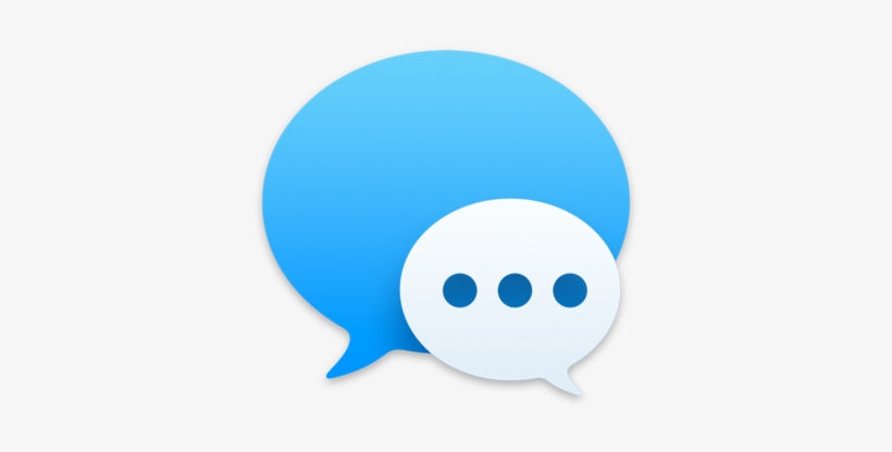 Two Cartoon Talking Bubbles, A Large Blue One With - Messages Mac Icon, transparent png download