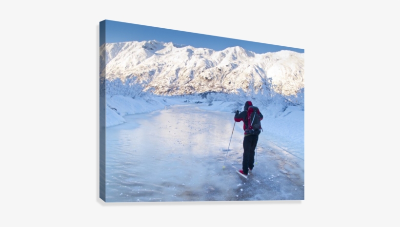 Man Nordic Ice Skating On The Frozen Placer River,, transparent png download
