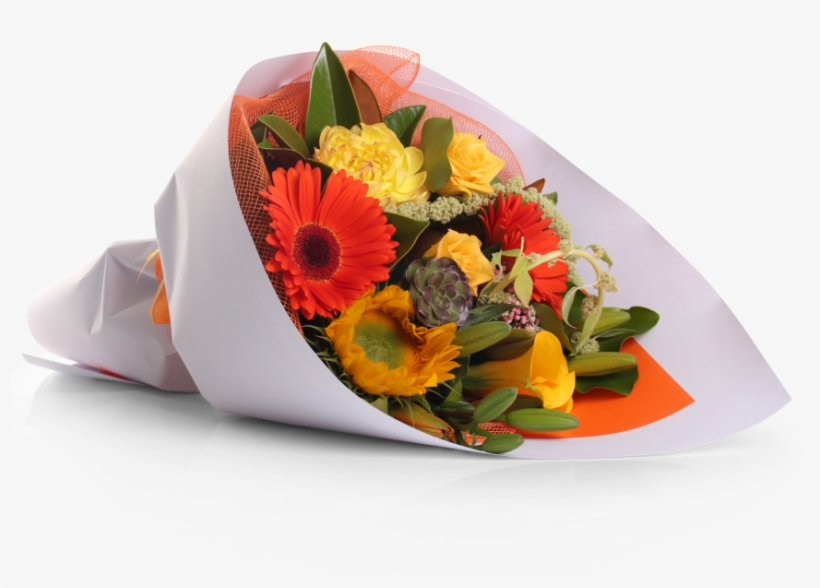 Yellow And Orange Seasonal Bouquet - Yellow, transparent png download