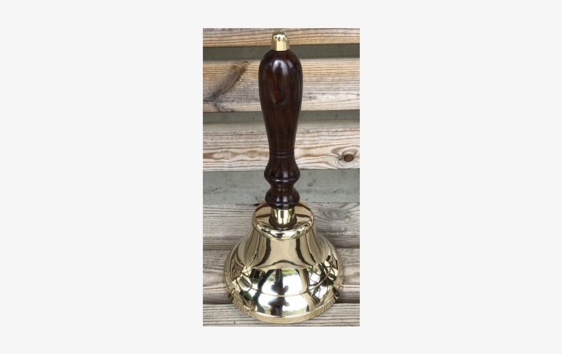 Sb-270 Brass Wooden Handle Bell 5″ Diameter - School, transparent png download