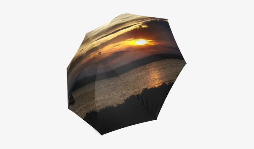 Boat Sunset Umbrella Foldable Umbrella - Umbrella, transparent png download