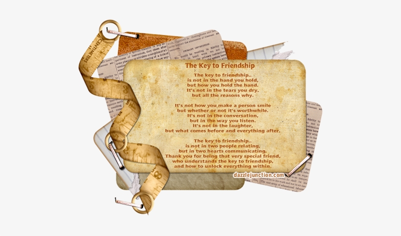 Friendship Key Picture For Facebook - Key Of Friendship Quotes, transparent png download