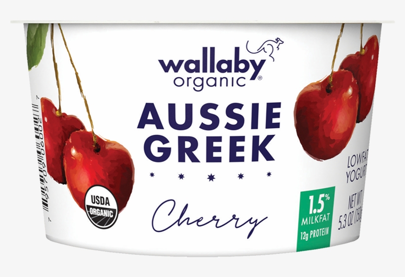 Wallaby Cherry Organic Greek Low Fat Yogurt - Wallaby Organic Greek Yogurt Vanilla Bean, transparent png download