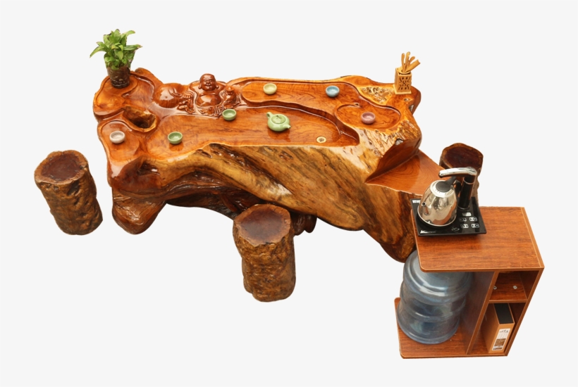 Chicken Wing Wood Root Carving Tea Table Tea Table - Bench, transparent png download
