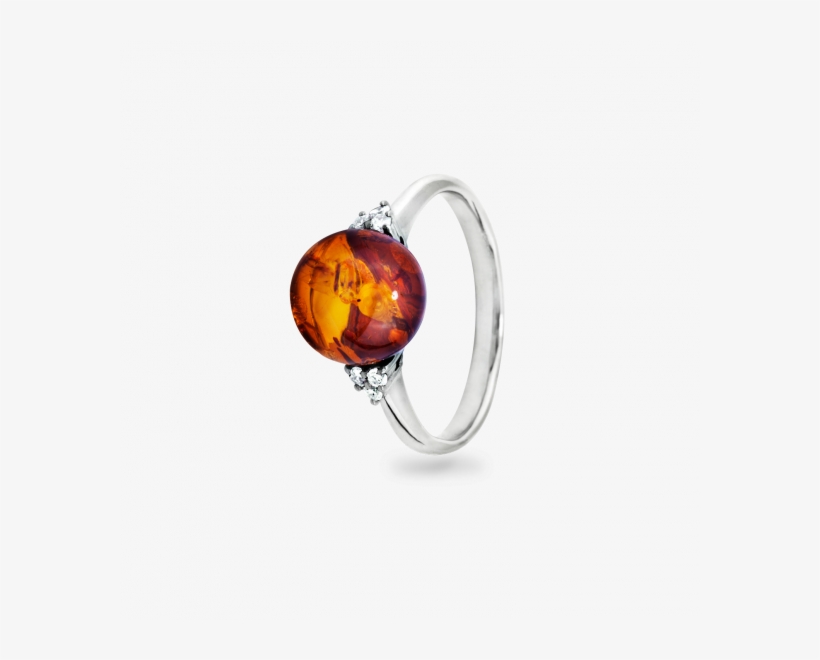 18 Carat White Gold Ring With Amber - Colored Gold, transparent png download