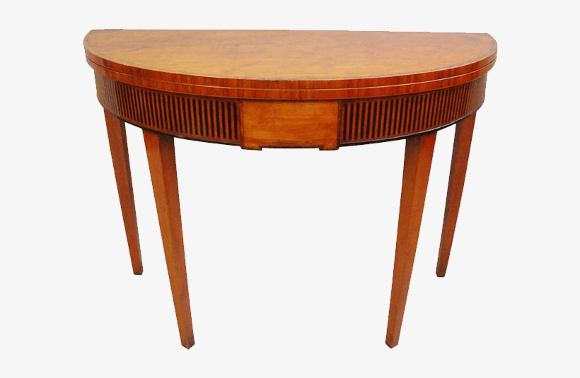 A Good George Iii Satinwood Semi Eliptical Fold Over - Coffee Table, transparent png download