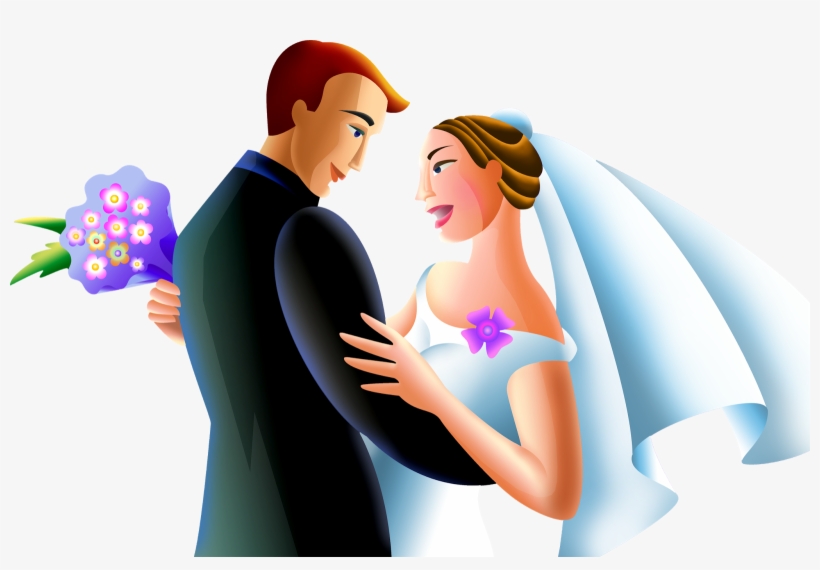 A Just Married Couple Came Home After The Luxurious - Жених И Невеста Пнг, transparent png download