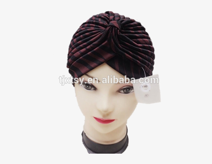 100% Pink Kuning Stripe Rambut Bonnet Topi Untuk Wanita - Bonnet, transparent png download