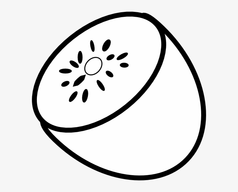 Kiwi Clipart Black And White - Transparent White Fruit Clipart, transparent png download