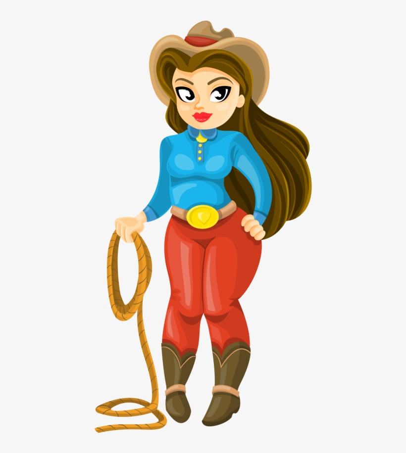 Cowboy Girl Vector Png Transparent Image - Cowboy Girl Png, transparent png download