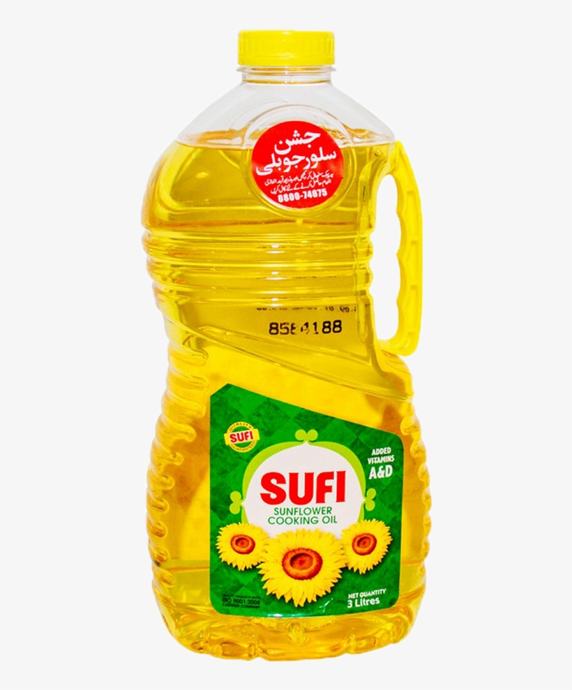 Sufi Sunflower Cooking Oil Bottle 3 Ltr - Simply Sufi, transparent png download