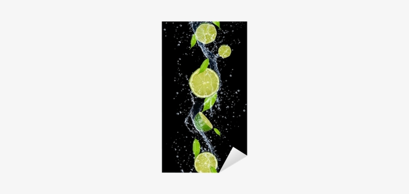 Limes In Water Splash, Isolated On Black Background - Background Water & Lime, transparent png download