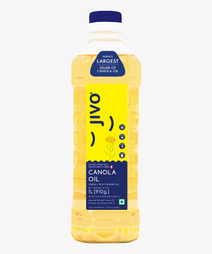 Jivo Canola Oil 1l - Jivo Canola Oil, transparent png download