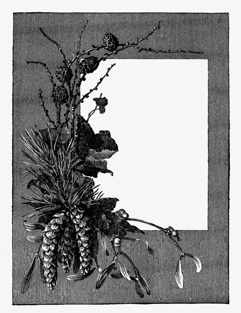 Gray Flower Frame Png File - Portable Network Graphics, transparent png download