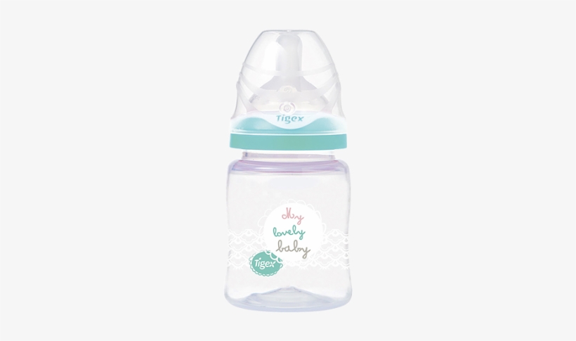 Boy 'intuition' Wide Neck 150ml Feeding Bottle - Tigex Biberon Intuition 150 Ml - Col Large - Tétine, transparent png download