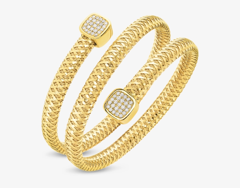 Roberto Coin Flexible Triple Wrap Bangle With Diamonds - Body Jewelry, transparent png download