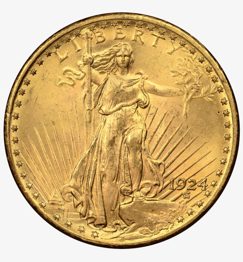 $20 Double Eagle "saint-gaudens" Gold Coin, transparent png download