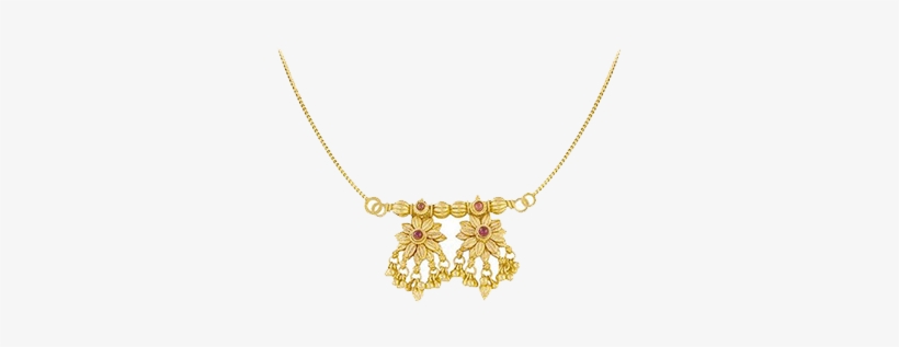 Mangalsutra With Floral Design - Necklace, transparent png download