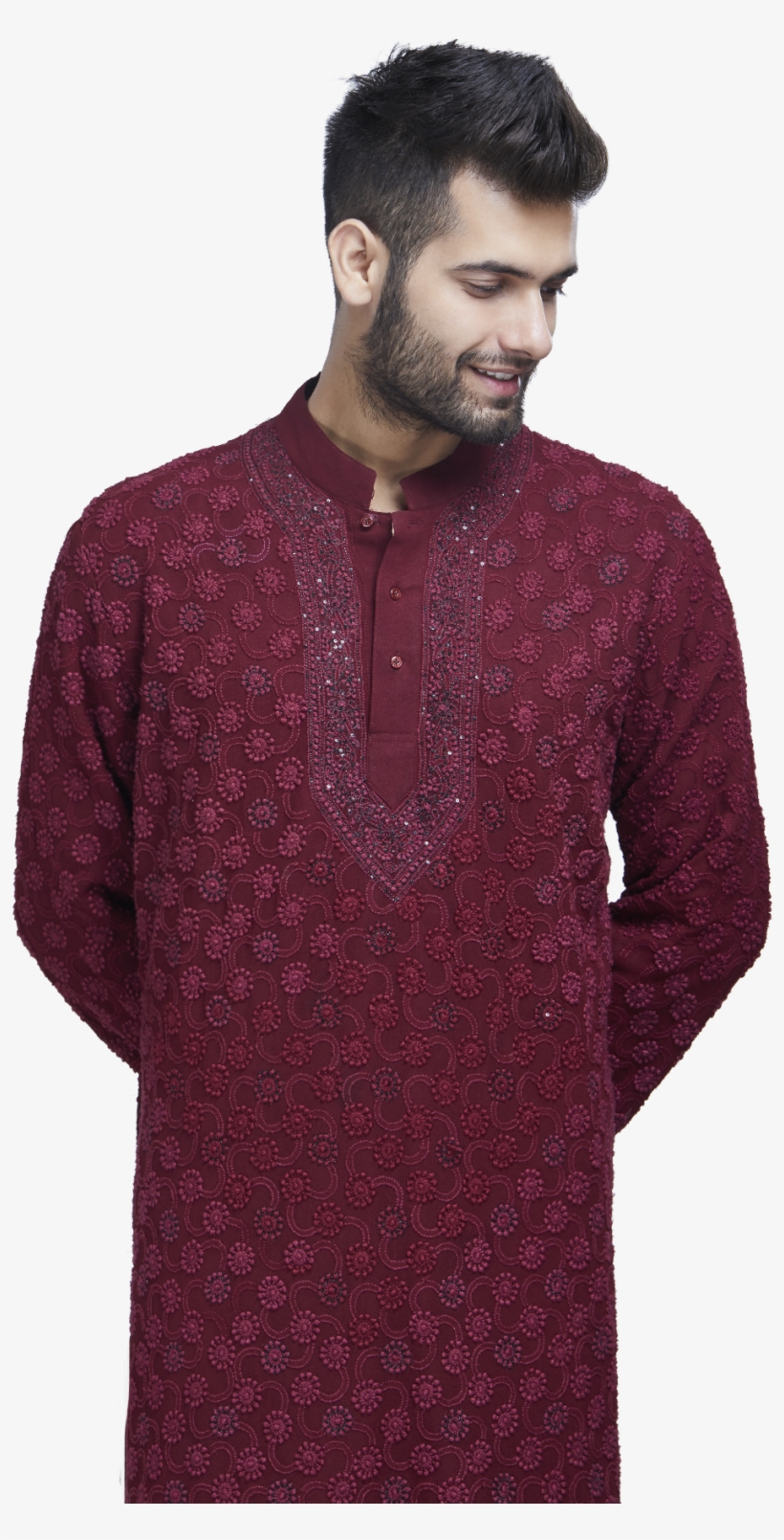 Embroidered Maroon Kurta Set By Stylease Exclusive - The Stylease, transparent png download