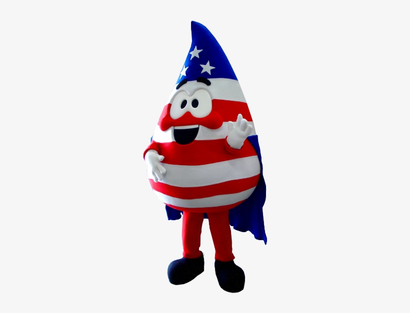 Here's The Blood Drop Mascot We Manufactured For Lockheed - Red White And Blue Mascot, transparent png download