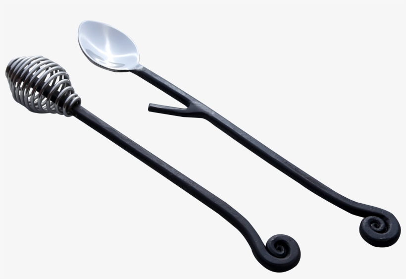 Burnt Black Lilly Design Honey Dipper & Jam Serving - Spoon, transparent png download