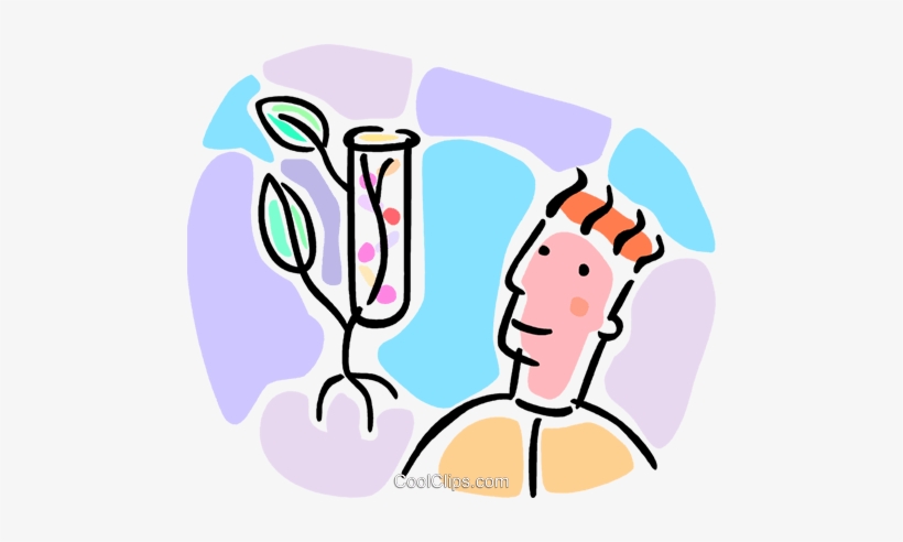 Biologist With Test Tube And Plant Royalty Free Vector - Illustration, transparent png download