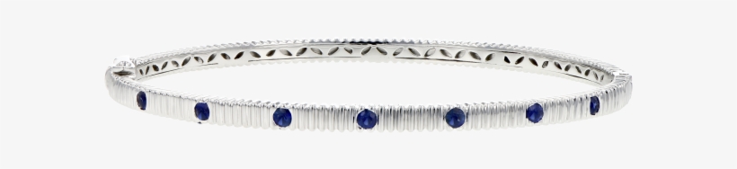 White Gold Bangle W/ Sapphires - Bangle, transparent png download