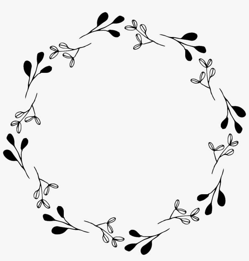 Hand Painted Small Floral Free Buckle Black And White - Portable Network Graphics, transparent png download