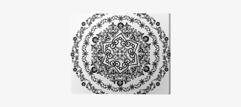 Curled Black Floral Round Design Canvas Print • Pixers® - Design, transparent png download