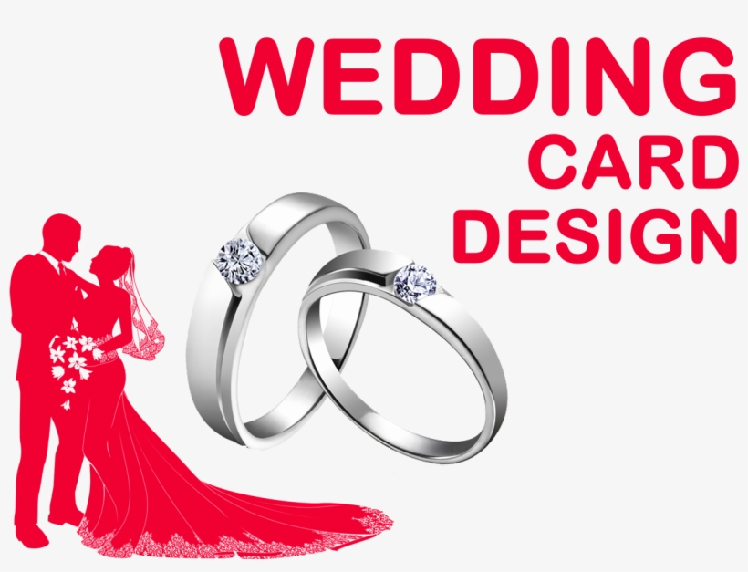 Wedding Card Design - Simple Engagement Rings For Couple, transparent png download