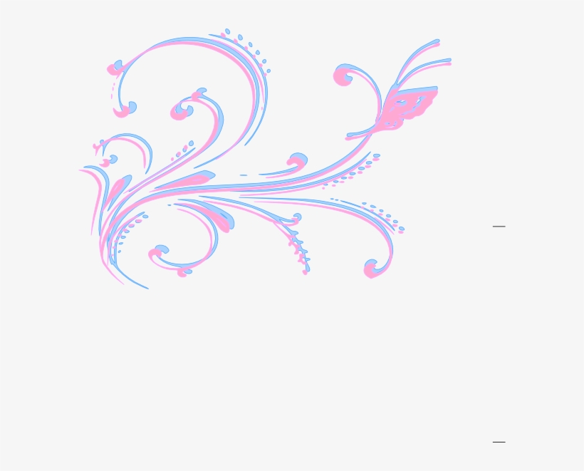 Baby Pink And Blue Floral Svg Clip Arts 600 X 581 Px, transparent png download