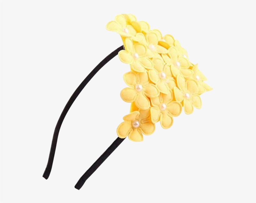 Floral Yellow Hairband - Yellow, transparent png download