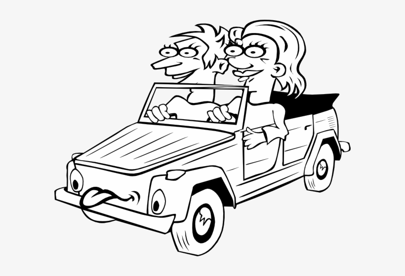 Download Girl And Boy Driving Car Cartoon Outline Svg Clip Arts Transparent Png 600x480 Free Download On Nicepng