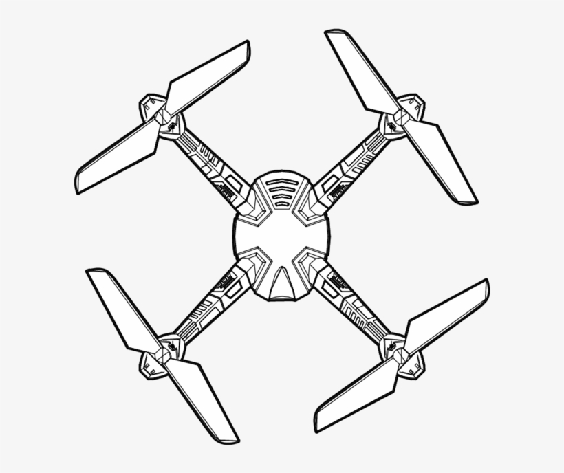 Hd Video Drone Complete Body Titanium - Drawing, transparent png download